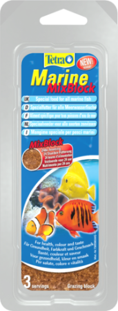 TetraMarine Mix Block - корм для морских рыб с артемией, крилем и циклопом  36гр  (3х12гр)