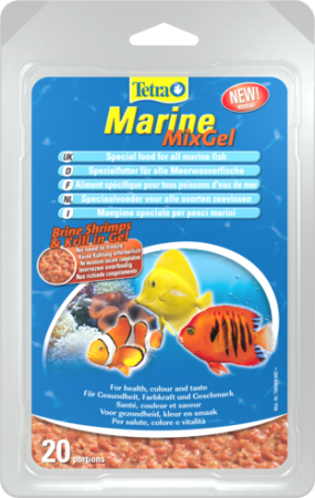 TetraMarine Mix Gel - корм для морских рыб с артемией и крилем 80гр (20х4гр)