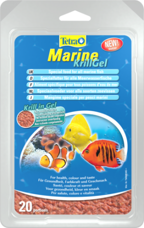TetraMarine Krill Gel - корм для морских рыб с крилем  и артемией 80гр (20х4гр) 